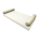 Elegant cushion and bolster set featuring refined craftsmanship and knife-edge detailing, designed for versatile indoor and outdoor comfort