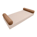 Modern outdoor daybed cushion set with two bolsters and two pillows, ideal for patio, porch, or indoor lounge spaces. — cover only