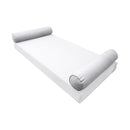STYLE 5 Bolster Pillow for Outdoor Indoor Daybed Porch Swing Bed Twin Size Piped Trim AD105 | COVERS ONLY |