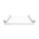 STYLE 5 Bolster Pillow for Outdoor Indoor Daybed Porch Swing Bed Twin Size Piped Trim AD106 | COVERS ONLY |