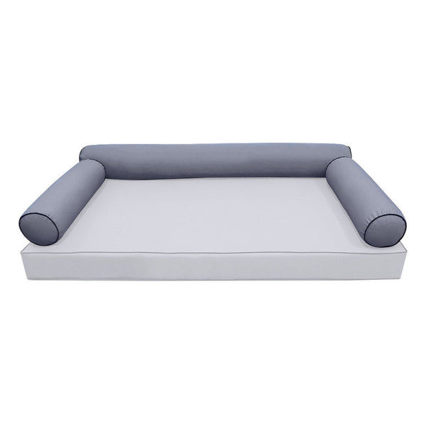 STYLE 6 Bolster Pillow for Outdoor Indoor Daybed Porch Swing Bed Crib Size Contrast Trim AD001 | COVERS ONLY |