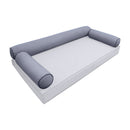 Modern outdoor daybed cushion set with two bolsters and two pillows, ideal for patio, porch, or indoor lounge spaces. — cover only