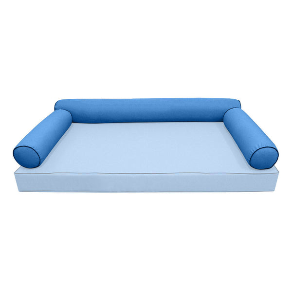 STYLE 6 Bolster Pillow for Outdoor Indoor Daybed Porch Swing Bed Crib Size Contrast Trim AD102 | COVERS ONLY |