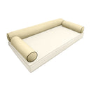 Modern outdoor daybed cushion set with two bolsters and two pillows, ideal for patio, porch, or indoor lounge spaces. — cover only