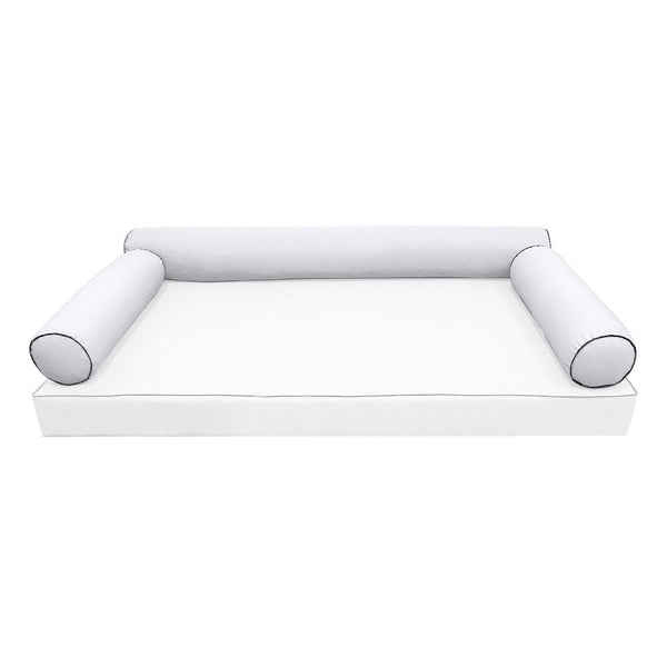 STYLE 6 Bolster Pillow for Outdoor Indoor Daybed Porch Swing Bed Crib Size Contrast Trim AD105 | COVERS ONLY |