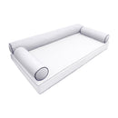 Modern outdoor daybed cushion set with two bolsters and two pillows, ideal for patio, porch, or indoor lounge spaces. — cover only