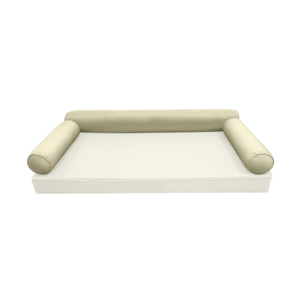 STYLE 6 Bolster Pillow for Outdoor Indoor Daybed Porch Swing Bed Crib Size Piped Trim AD005 | COVERS ONLY |