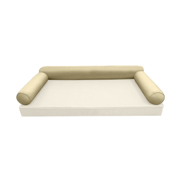STYLE 6 Bolster Pillow for Outdoor Indoor Daybed Porch Swing Bed Crib Size Piped Trim AD103 | COVERS ONLY |
