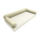 STYLE 6 Bolster Pillow for Outdoor Indoor Daybed Porch Swing Bed Full Size Piped Trim AD005 | COVERS ONLY |