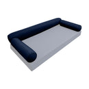 STYLE 6 Bolster Pillow for Outdoor Indoor Daybed Porch Swing Bed Full Size Piped Trim AD101 | COVERS ONLY |
