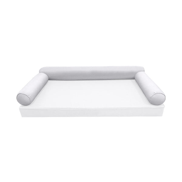 STYLE 6 Bolster Pillow for Outdoor Indoor Daybed Porch Swing Bed Full Size Piped Trim AD105 | COVERS ONLY |