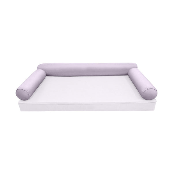 STYLE 6 Bolster Pillow for Outdoor Indoor Daybed Porch Swing Bed Full Size Piped Trim AD107 | COVERS ONLY |