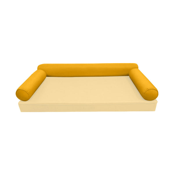 STYLE 6 Bolster Pillow for Outdoor Indoor Daybed Porch Swing Bed Full Size Piped Trim AD108 | COVERS ONLY |