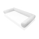 Replacement bolster pillow inserts, cylindrical shape, white set of 2