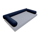Modern outdoor daybed cushion set with two bolsters and two pillows, ideal for patio, porch, or indoor lounge spaces. — cover only