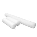 Two white bolster inserts for side support on daybeds or couches
