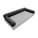 STYLE 6 Bolster Pillow for Outdoor Indoor Daybed Porch Swing Bed Queen Size Piped Trim AD003 | COVERS ONLY |