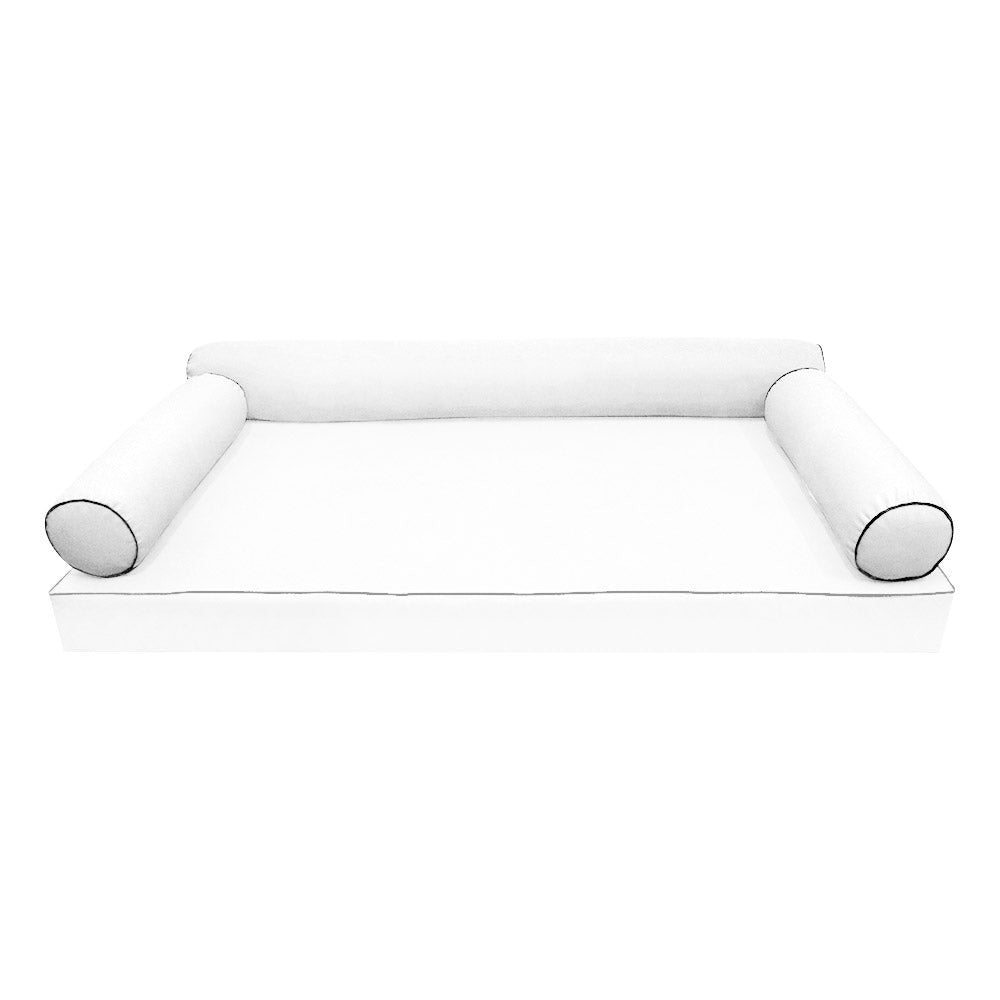 STYLE 6 pillow and bolster cushion set for daybeds, porch swings, or beds – indoor and outdoor use with durable knife-edge design. — cover only
