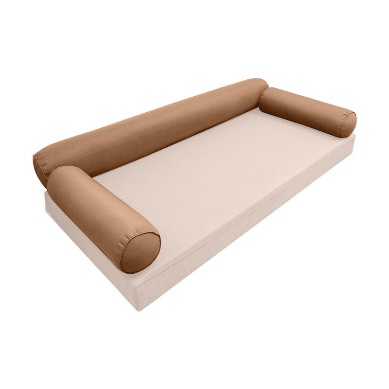 STYLE 6 Bolster Pillow for Outdoor Indoor Daybed Porch Swing Bed Twin Size Piped Trim AD104 | COVERS ONLY |