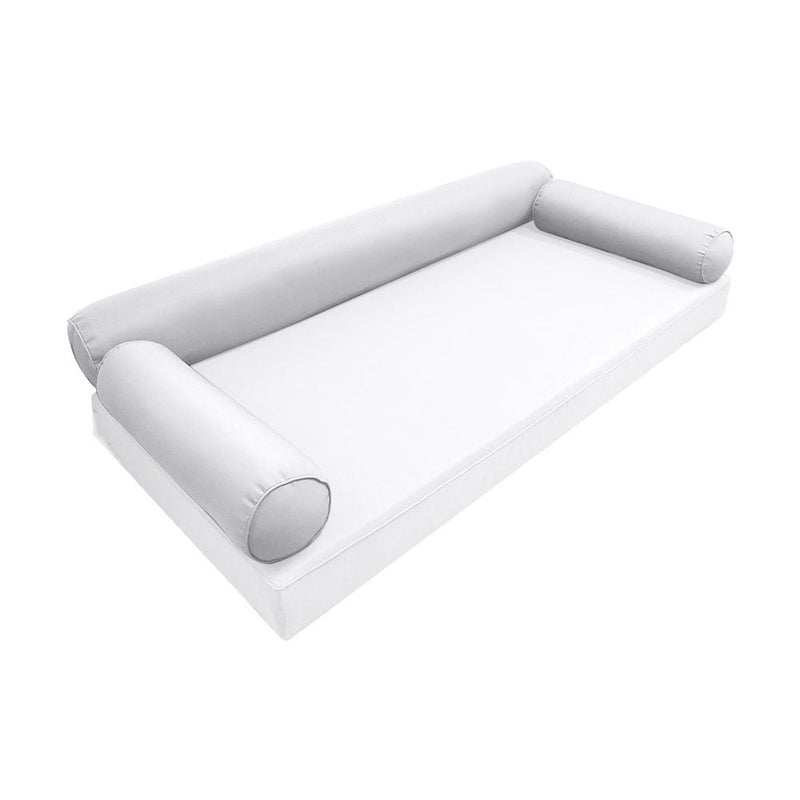 STYLE 6 Bolster Pillow for Outdoor Indoor Daybed Porch Swing Bed Twin Size Piped Trim AD105 | COVERS ONLY |
