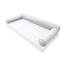 STYLE 6 Bolster Pillow for Outdoor Indoor Daybed Porch Swing Bed Twin Size Piped Trim AD105 | COVERS ONLY |