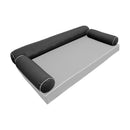 Modern outdoor daybed cushion set with two bolsters and two pillows, ideal for patio, porch, or indoor lounge spaces. — cover only