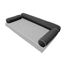 Elegant cushion and bolster set featuring refined craftsmanship and knife-edge detailing, designed for versatile indoor and outdoor comfort.