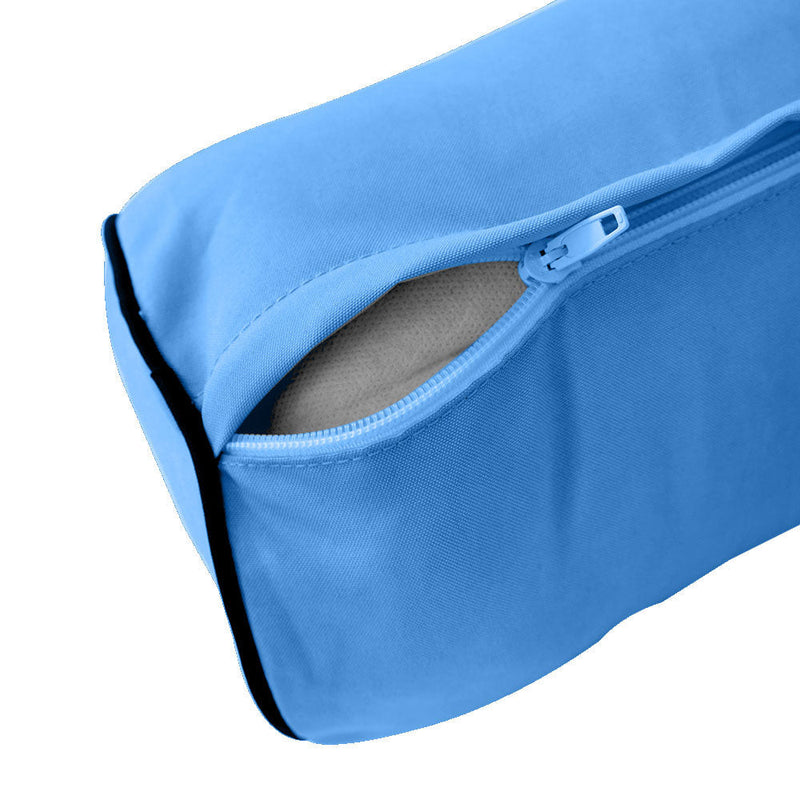 Style 6 Twin-XL Size Contrast Pipe Trim Bolster Pillow Cushion Outdoor Slip Cover ONLY AD102