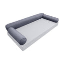 STYLE 6 Bolster Pillow for Outdoor Indoor Daybed Porch Swing Bed Twin-XL Size Piped Trim AD001 | COVERS ONLY |