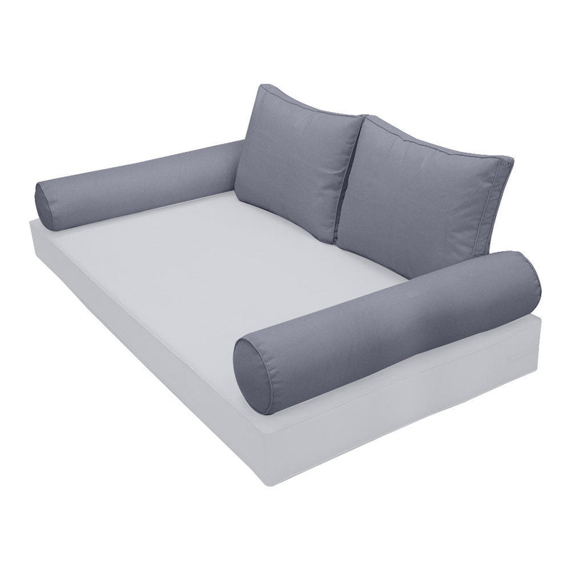 STYLE 1 Pillow & Bolster Cushion for Outdoor Indoor Daybed Porch Swing Bed Crib Size Piped Trim AD001 | COVERS ONLY |