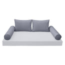 Modern outdoor daybed cushion set with two bolsters and two pillows, ideal for patio, porch, or indoor lounge spaces. — cover only
