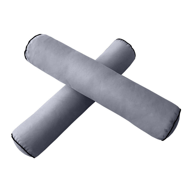 Style1 Crib Size 5PC Contrast Pipe Trim Outdoor Daybed Mattress Cushion Bolster Pillow Complete Set AD001
