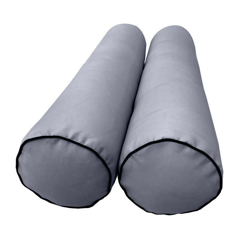Style1 Crib Size 5PC Contrast Pipe Trim Outdoor Daybed Mattress Cushion Bolster Pillow Complete Set AD001