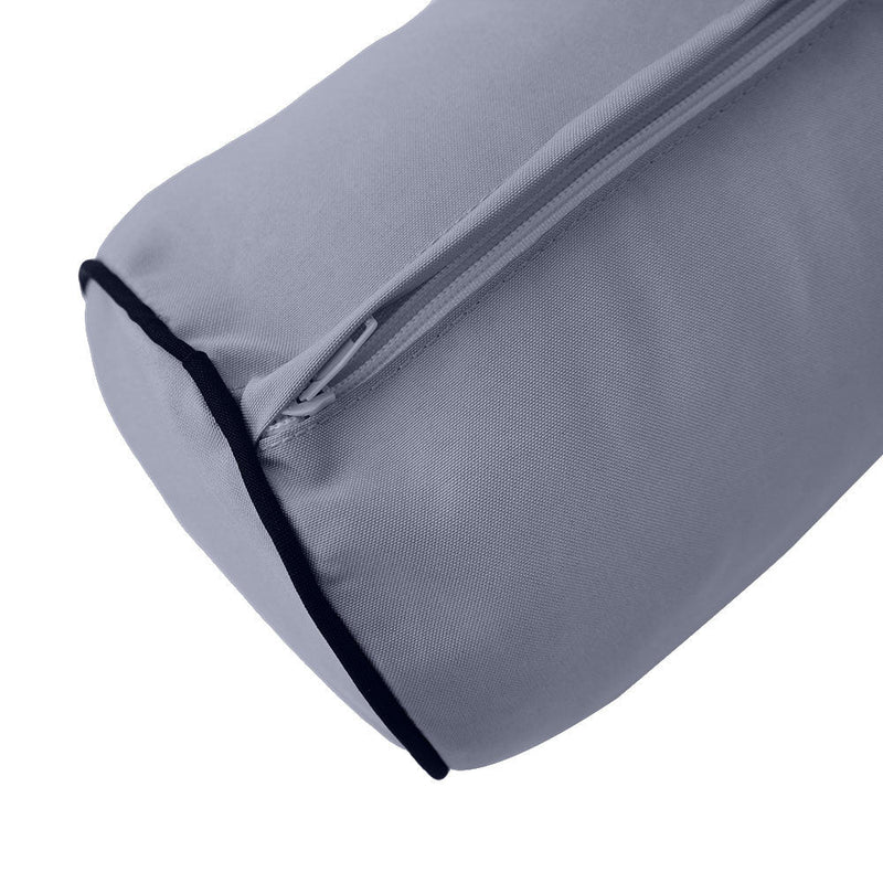 Style1 Crib Size 5PC Contrast Pipe Trim Outdoor Daybed Mattress Cushion Bolster Pillow Complete Set AD001