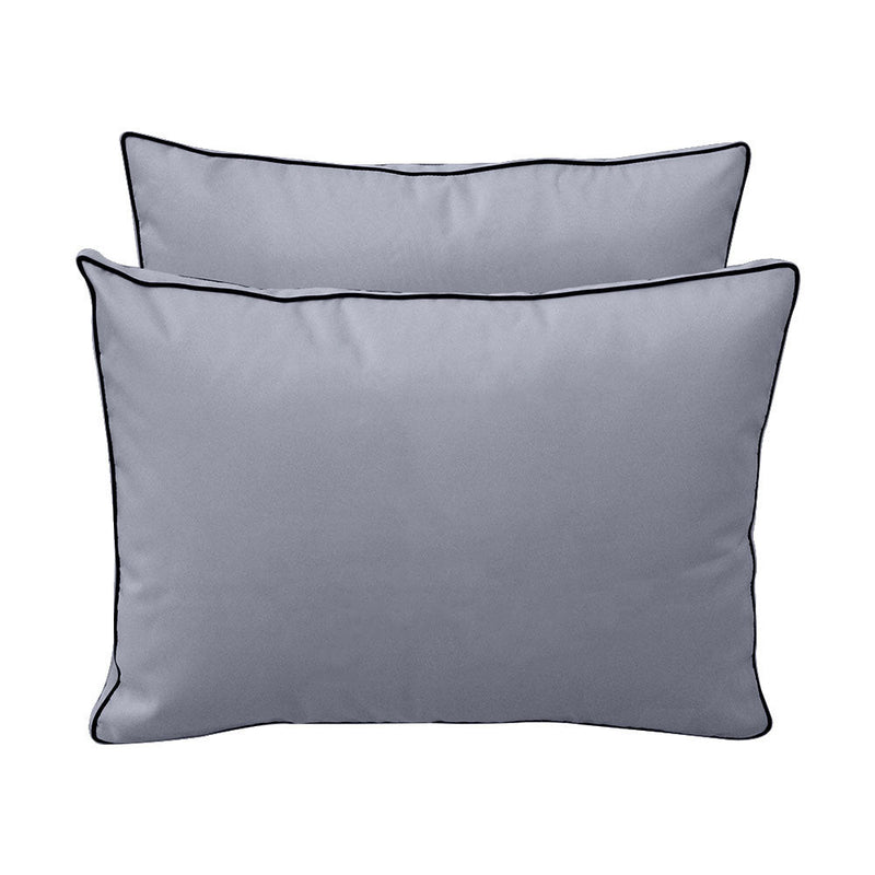 Style1 Crib Size 5PC Contrast Pipe Trim Outdoor Daybed Mattress Cushion Bolster Pillow Complete Set AD001