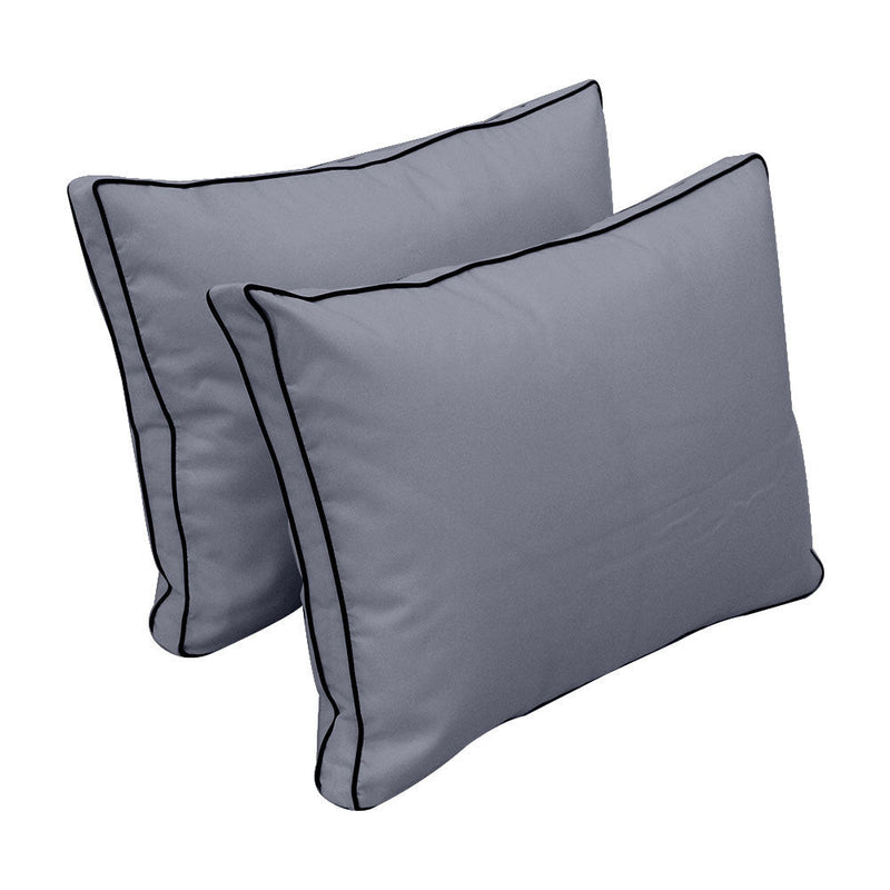 Style1 Crib Size 5PC Contrast Pipe Trim Outdoor Daybed Mattress Cushion Bolster Pillow Complete Set AD001