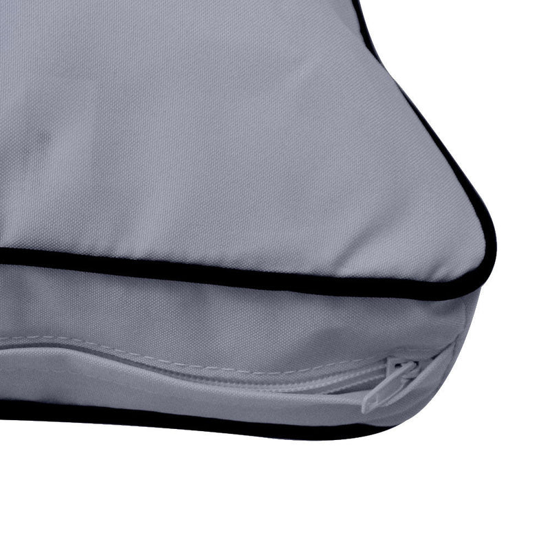 Style1 Crib Size 5PC Contrast Pipe Trim Outdoor Daybed Mattress Cushion Bolster Pillow Complete Set AD001
