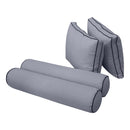 Style1 Crib Size 5PC Contrast Pipe Trim Outdoor Daybed Mattress Cushion Bolster Pillow Complete Set AD001