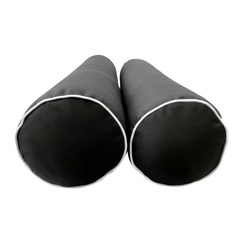 Style1 Crib Size 5PC Contrast Pipe Trim Outdoor Daybed Mattress Cushion Bolster Pillow Complete Set AD003