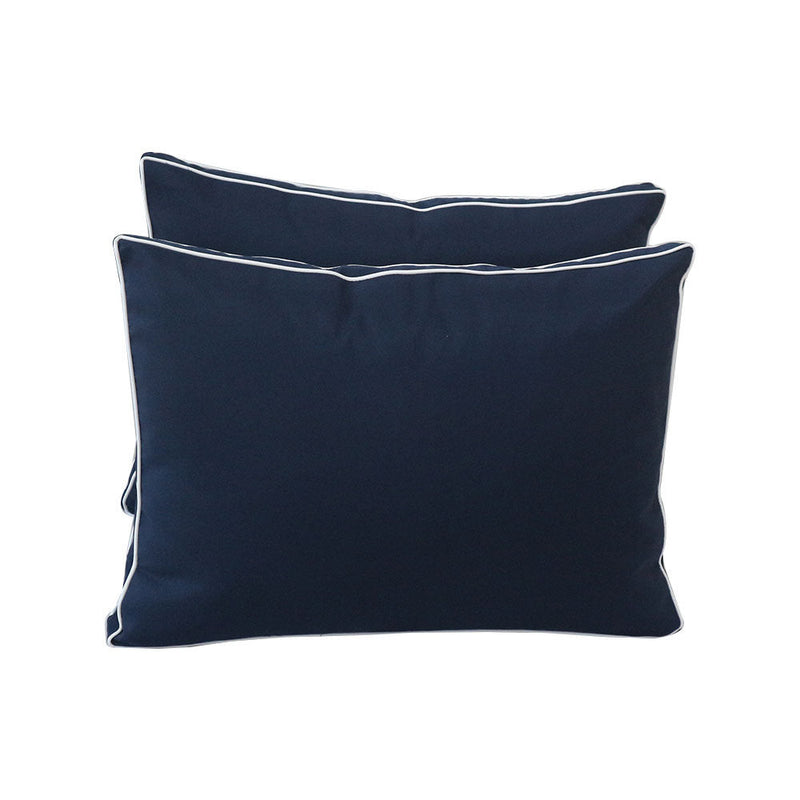 Style1 Crib Size 5PC Contrast Pipe Trim Outdoor Daybed Mattress Cushion Bolster Pillow Complete Set AD101
