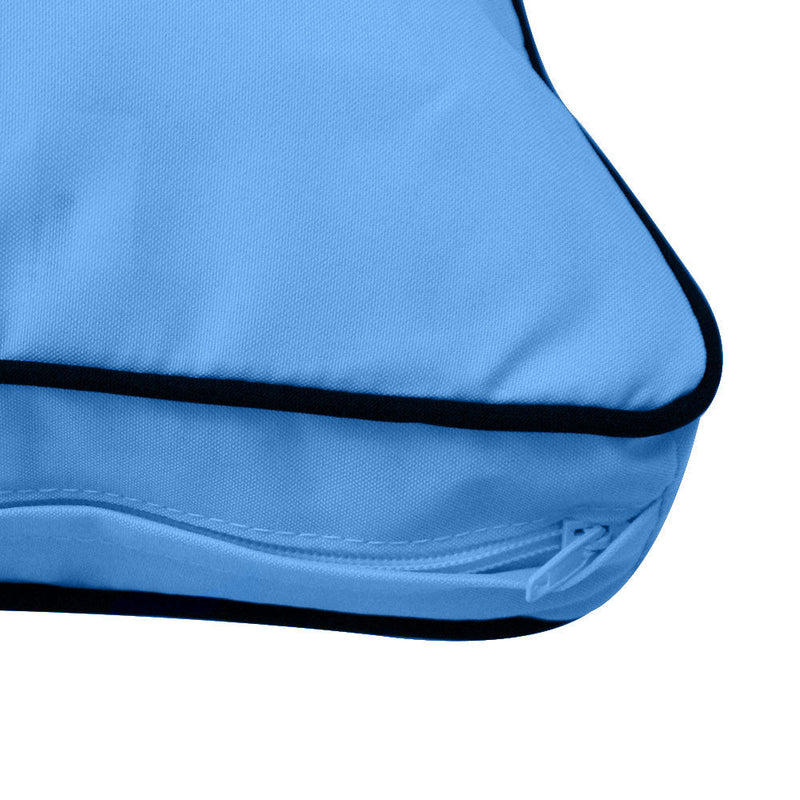 Style1 Crib Size 5PC Contrast Pipe Trim Outdoor Daybed Mattress Cushion Bolster Pillow Complete Set AD102