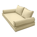 Style1 Crib Size 5PC Contrast Pipe Trim Outdoor Daybed Mattress Cushion Bolster Pillow Complete Set AD103