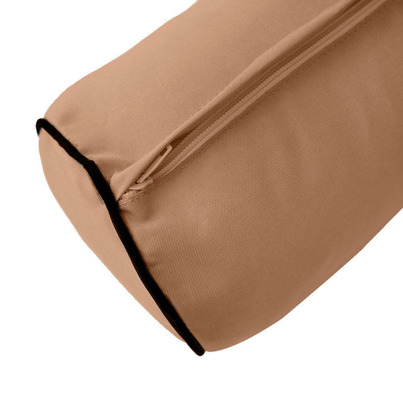 Style1 Crib Size 5PC Contrast Pipe Trim Outdoor Daybed Mattress Cushion Bolster Pillow Complete Set AD104