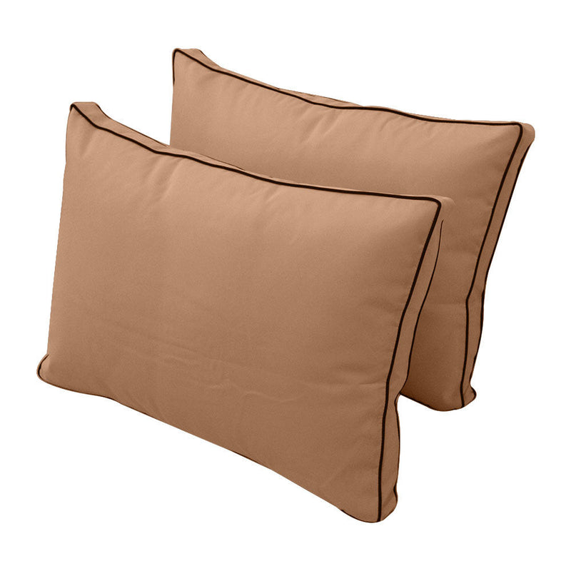 Style1 Crib Size 5PC Contrast Pipe Trim Outdoor Daybed Mattress Cushion Bolster Pillow Complete Set AD104