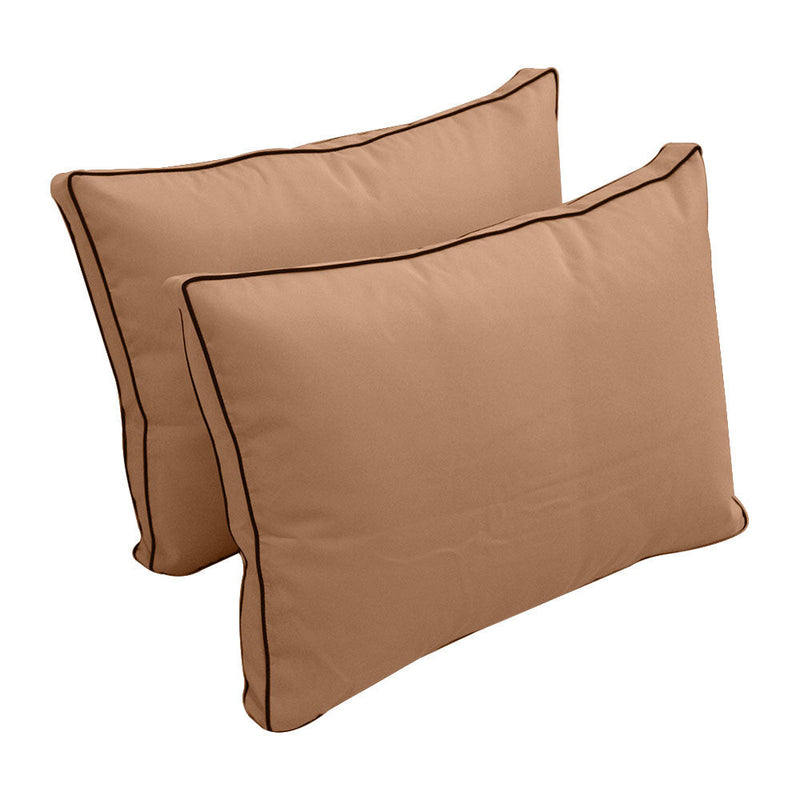 Style1 Crib Size 5PC Contrast Pipe Trim Outdoor Daybed Mattress Cushion Bolster Pillow Complete Set AD104