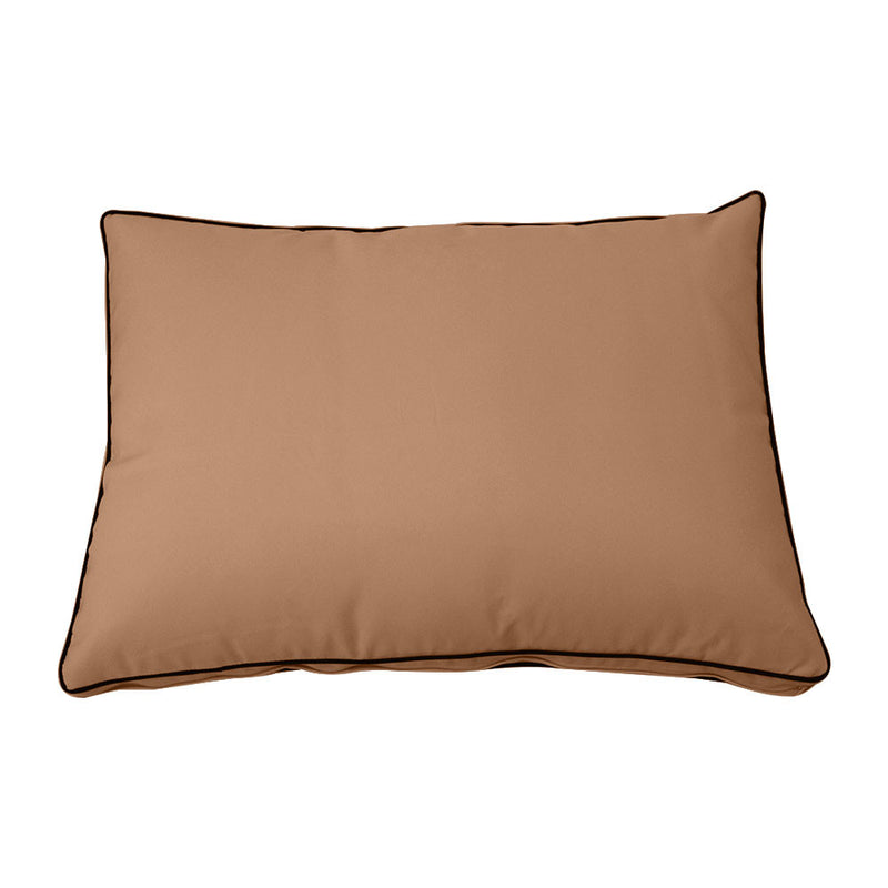 Style1 Crib Size 5PC Contrast Pipe Trim Outdoor Daybed Mattress Cushion Bolster Pillow Complete Set AD104