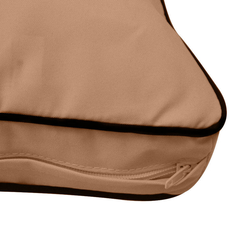 Style1 Crib Size 5PC Contrast Pipe Trim Outdoor Daybed Mattress Cushion Bolster Pillow Complete Set AD104