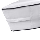 Style1 Crib Size 5PC Contrast Pipe Trim Outdoor Daybed Mattress Cushion Bolster Pillow Complete Set AD105