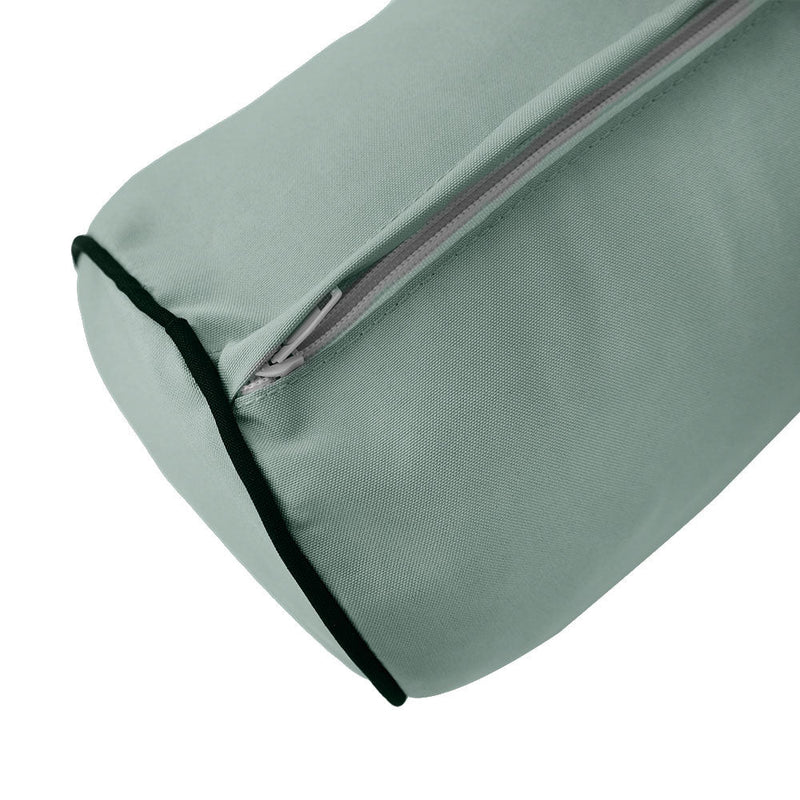 Style1 Crib Size 5PC Contrast Pipe Trim Outdoor Daybed Mattress Cushion Bolster Pillow Complete Set AD002