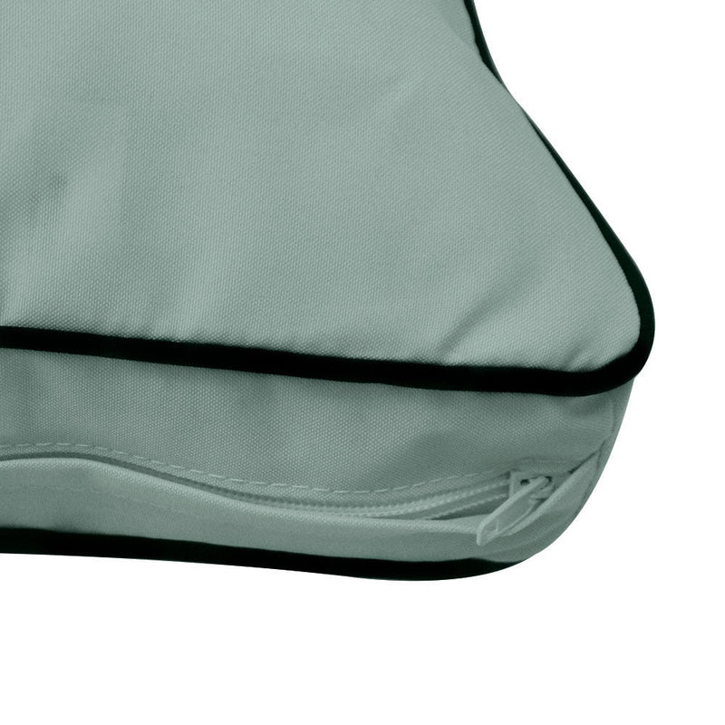 Style1 Crib Size 5PC Contrast Pipe Trim Outdoor Daybed Mattress Cushion Bolster Pillow Complete Set AD002